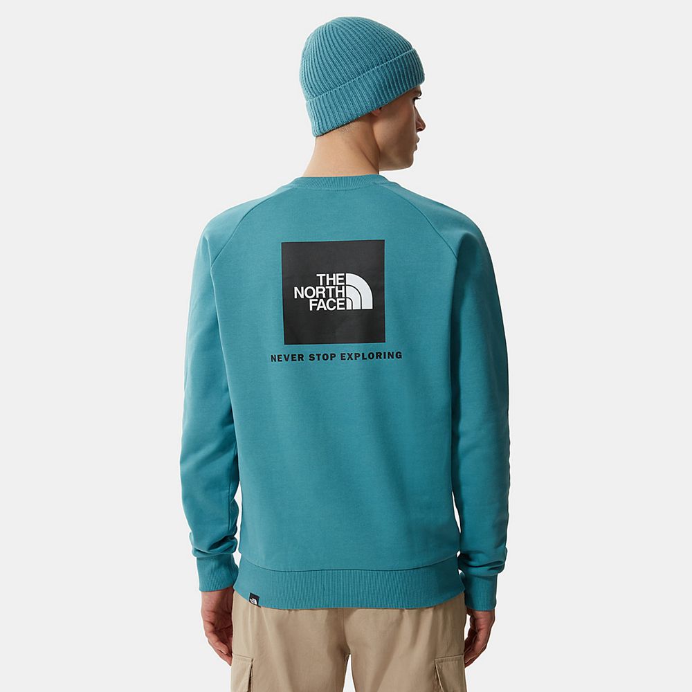 The North Face Sweater Mens Australia - The North Face Raglan Redbox Blue (GTU-521793)